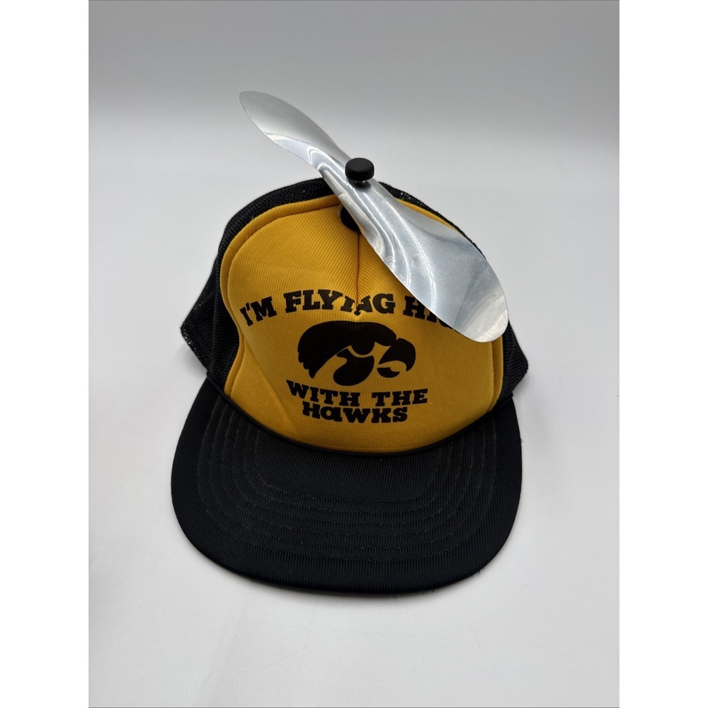 Vintage I'm Flying High With The Hawks Iowa Hawkeyes Trucker Snapback Hat Cap - Picture 2 of 10